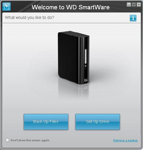 Вставьте диск wd smartware для продолжения